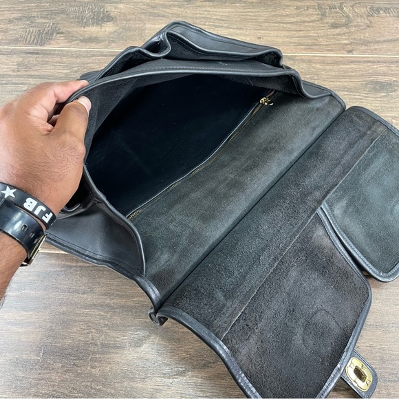 VTG Coach 5279 Black Leather Messenger Briefcase USA - Picture 11 of 13
